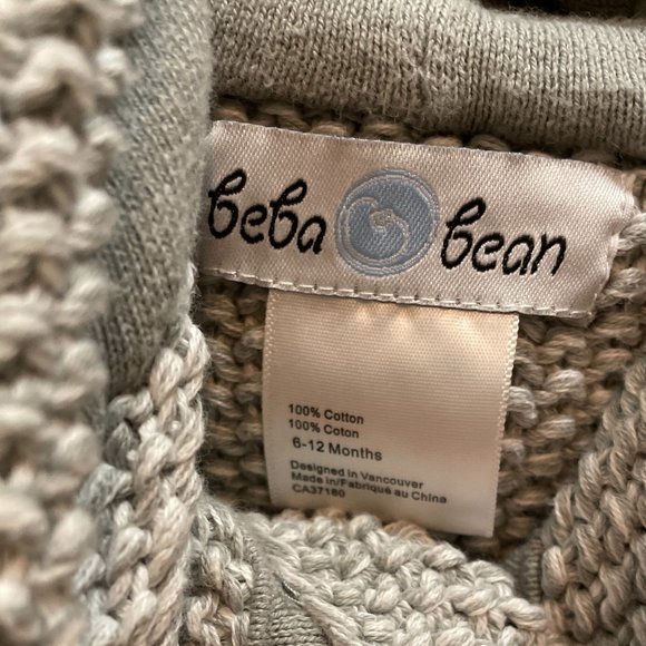 Beba Bean Crochet Knit Hoodie - Grey Unisex (6-12 Months) - Picture 5 of 5